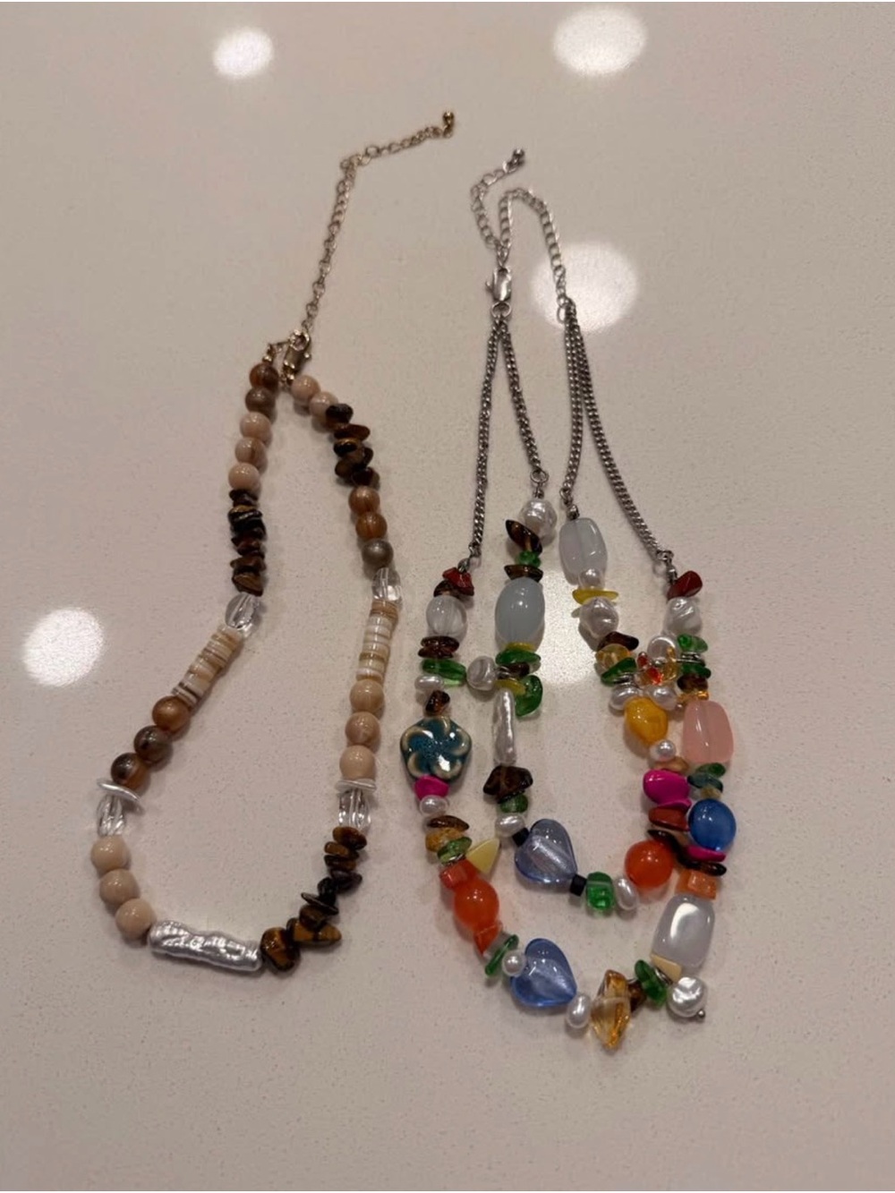 Anthropologie Multicolor & Neutral Beaded Necklace Set